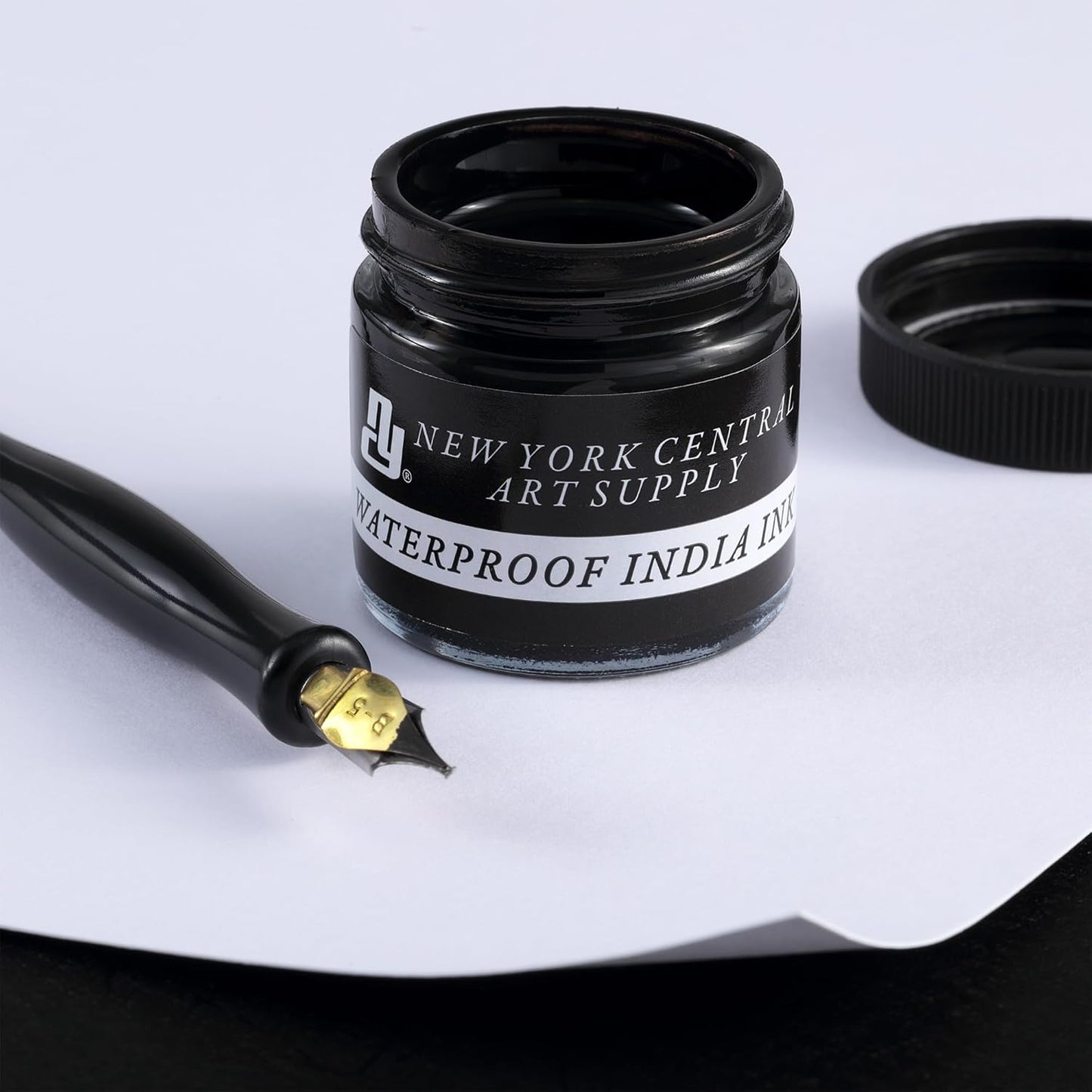 New York Central® India Ink 1oz Bottle - Make an Impact with Matte Black India Ink, Perfect for Artists, Calligraphy, Illustrations, & More