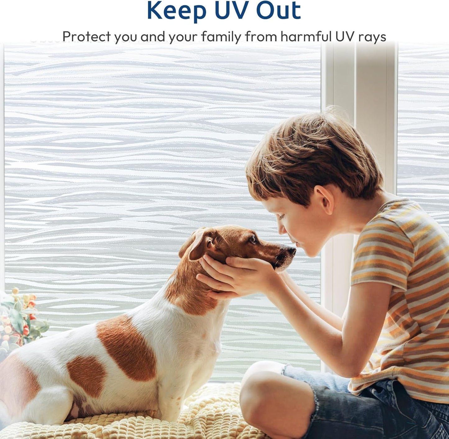 rabbitgoo Window Privacy Film Frosted Glass Film Removable Vinyl Door Coverings UV Blocking Decorative Static Cling Non-Adhesive Window Clings Sticker for Home Decor, 23.6 x 157.4 Inches