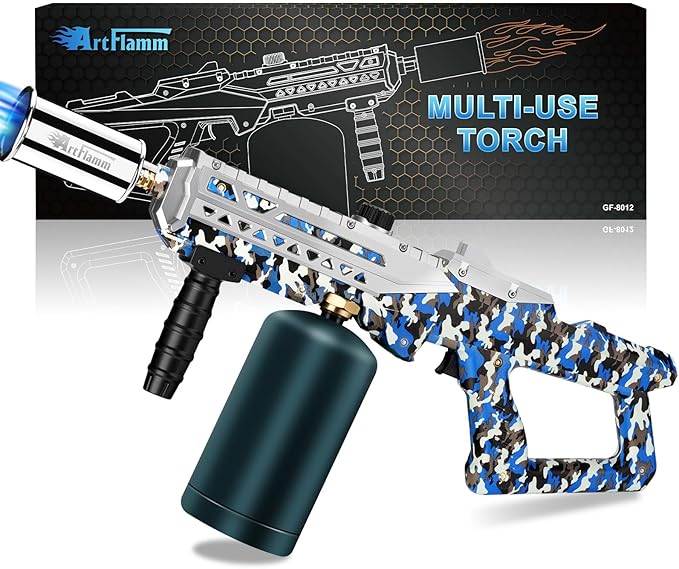 Propane Gun Torch - Powerful Grill & Cooking Blower Torch - Culinary Torch Sous Vide - Adjustable Flamethrower for BBQ, Campfire, Charcoal Wood Grills Lighter(Tank Not Included)