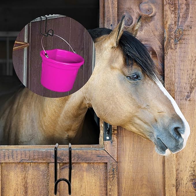 4 Inch Tack Hook Over Rail Bridle Hooks Heavy Duty Horse Water Bucke (2PCS)