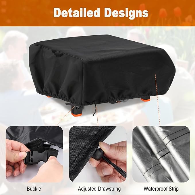 Waterproof Pizza Oven Cover for Blackstone 2404 Leggero Tabletop Pro Pizza Oven Accessories, Heavy Duty Cover for Blackstone Pizza Oven - 25" L×26" W×11" H, Black