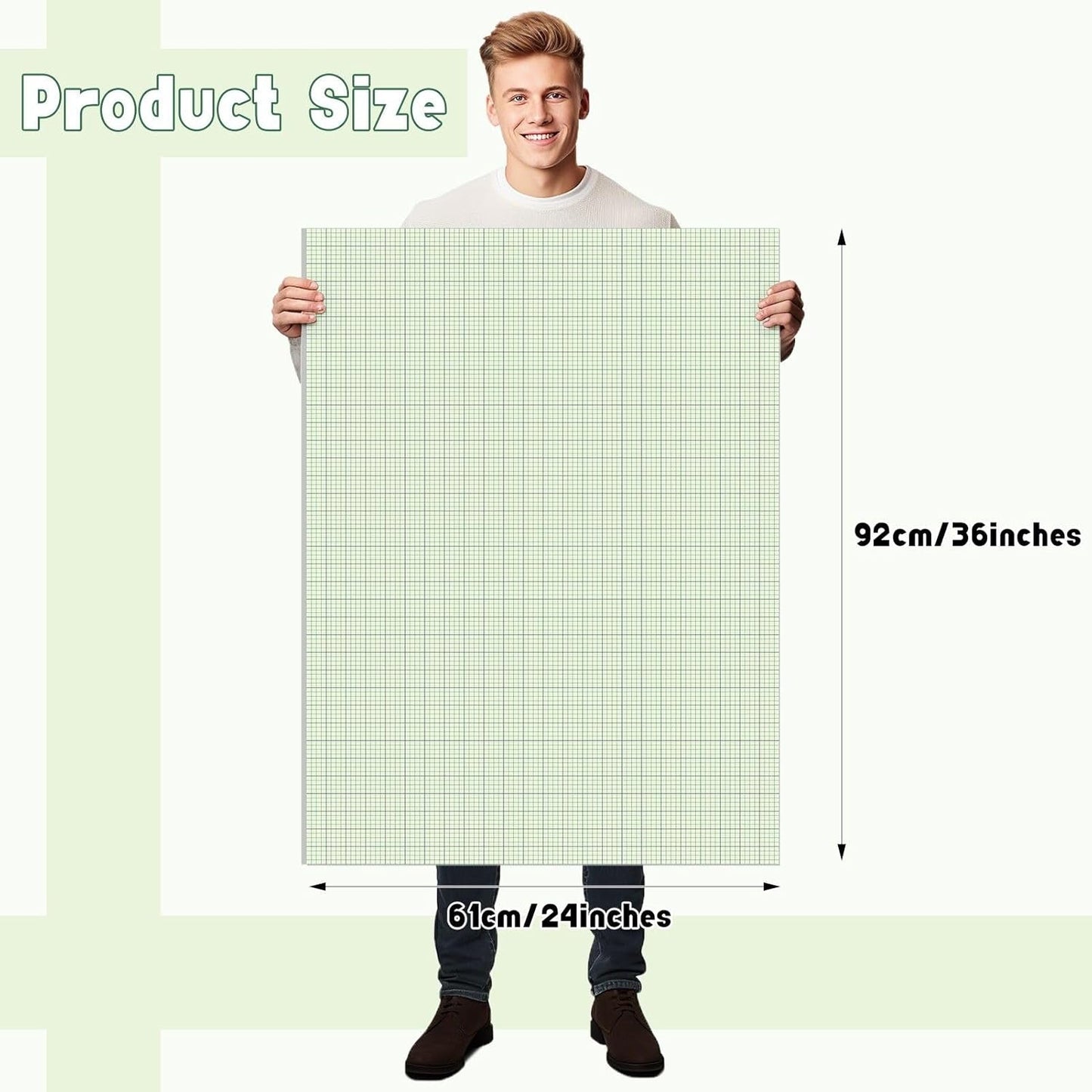 30 Pack 24" x 36" Large Graph Paper Bulk Graph Paper Pad Large Grid Paper Sheet Graph Paper Grid Paper Graph Paper for Drafting Engineering Blueprint Drawing Architect Designer Mathematician