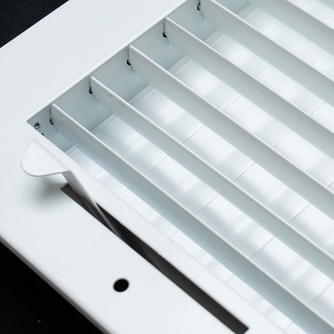 Fits 8x6 Duct Opening Steel Adjustable Air Supply Grille by Handua | Register Vent Cover Grill for Sidewall and Ceiling | White | Outer Dimensions: 9.75" X 7.75"