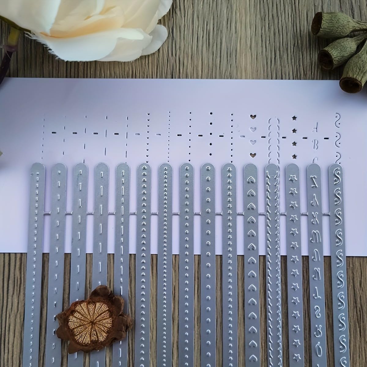 Lapoo Flowers Metal Cutting Die for Scrapbooking - Durable, Cut Stencils for DIY Scrapbook Photo Album Decorative Paper Card, Card Making Supplies (Fifteen Kinds of Lace 8.3 x 5.3 in)