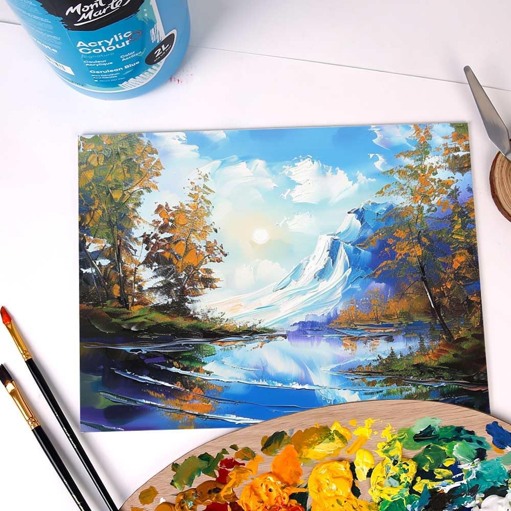 Mont Marte Discovery School Acrylic, Sap Green, 1/2 Gallon (2 Liter). Ideal for Students and Artists. Excellent Coverage and Fast Drying. Pump Lid Included.