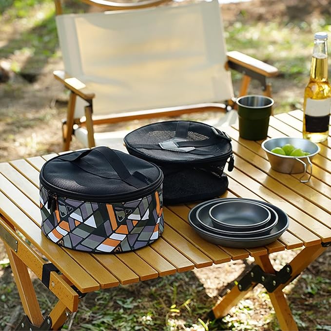 Camping Tableware Bag, Outdoor Hiking Plate Dish Bowl Storage Bag BBQ Dinnerware Organizersfor Picnics Camping Plate Bag