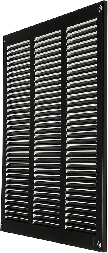 Repa Market 2-Pack 12x12 Inch Air Vent Cover/Black Galvanized Steel Louvered Grill Cover with Mesh Screen/Wall or Ceiling Vent/Durable Flush Mount HVAC Register for Indoor and Outdoor Ventilation