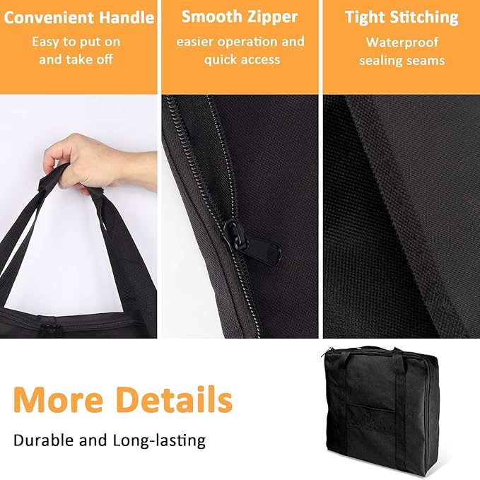 Griddle Cover and Carry Bag for Blackstone 17 Inch Griddle with Hood Lid, 600D Heavy Duty Cover for 17 Inch Tabletop Gas Griddle, Waterproof Grill Bag for Blackstone Accessories