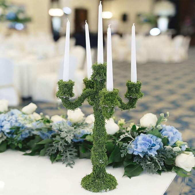 Zeyune 4 Pcs Fake Moss Table Runner for Crafts Artificial Moss Sheet Roll Waterproof Carpet Blanket for Wall Roof Garden Wedding Party Decoration (39 x 39 Inch)
