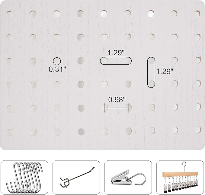 Room Divider Freestanding Folding Pegboard Privacy Screen 4-Panel Display Stand for Jewelry Craft Shows Retail Natural Wood Portable Space-Saving
