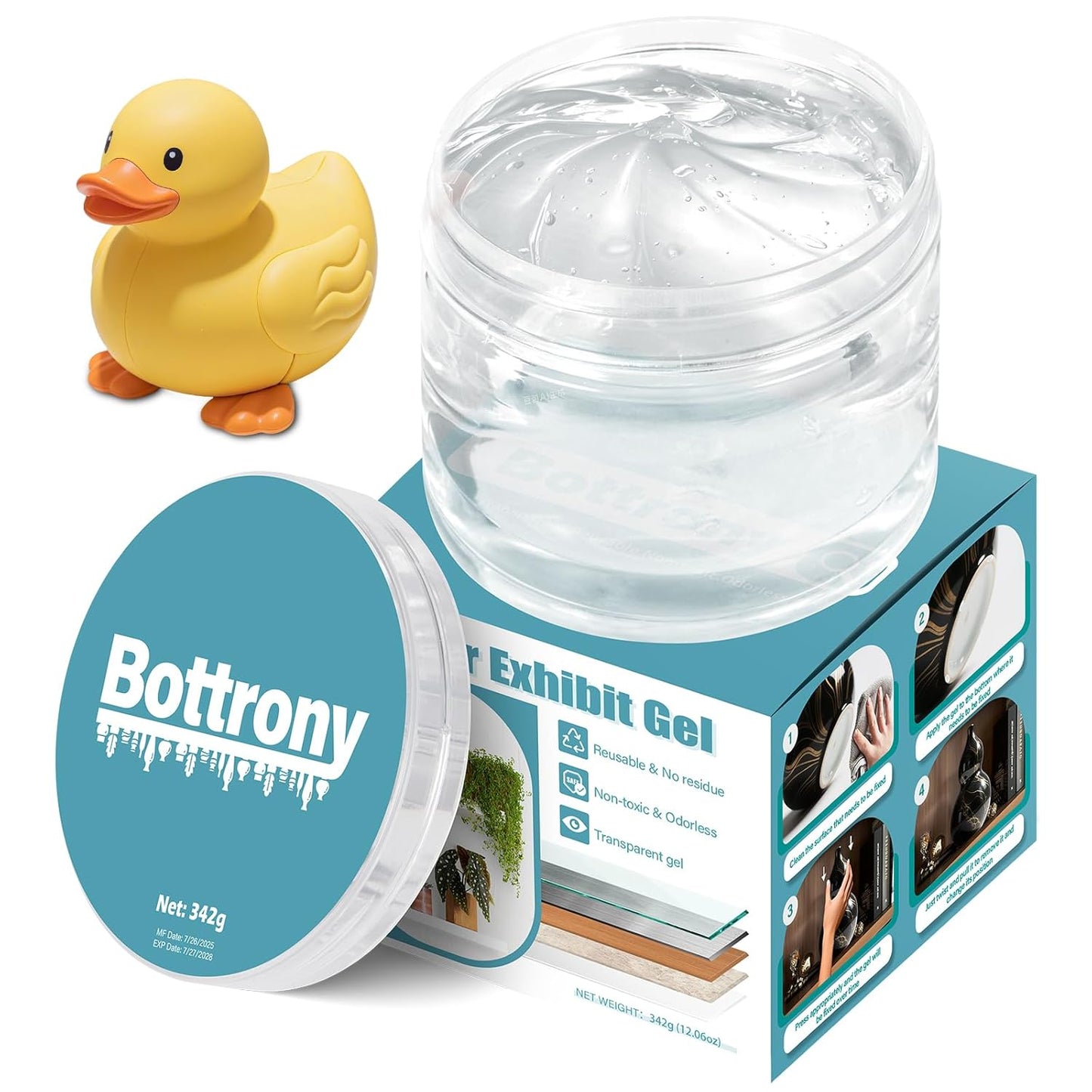 12.06 oz Exhibit Gel for Museum - Safe, Clear & Reusable Exhibit Gel for Antiques, Glass, Ceramic, Collectibles & Action Figures | Residue-Free, Removable | Protect Your Treasures