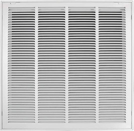 24"W x 24"H [Duct Opening Size] Steel Return Air Filter Grille - Removable Face/Door for 1 inch Filters -HVAC Vent Cover Grill - White [Outer Dimensions: 26 5/8"W X 26 5/8"H]
