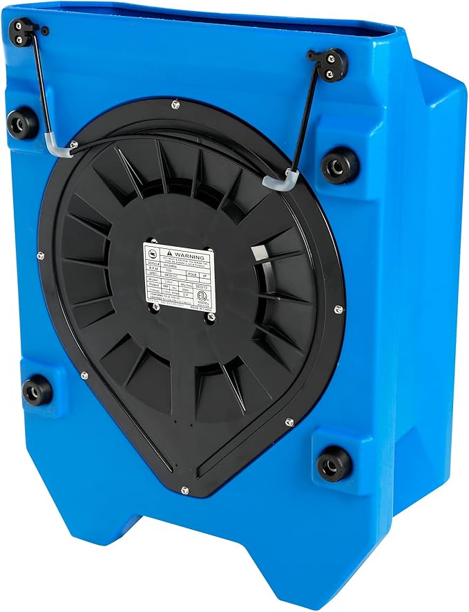 MOUNTO 1/4 HP 1200 CFM Low Profile Air Mover, 2-Speed Carpet Dryer Floor Fan with Dual GFCI Outlets, Stackable Lightweight Blower for Water Damage Restoration (Blue)