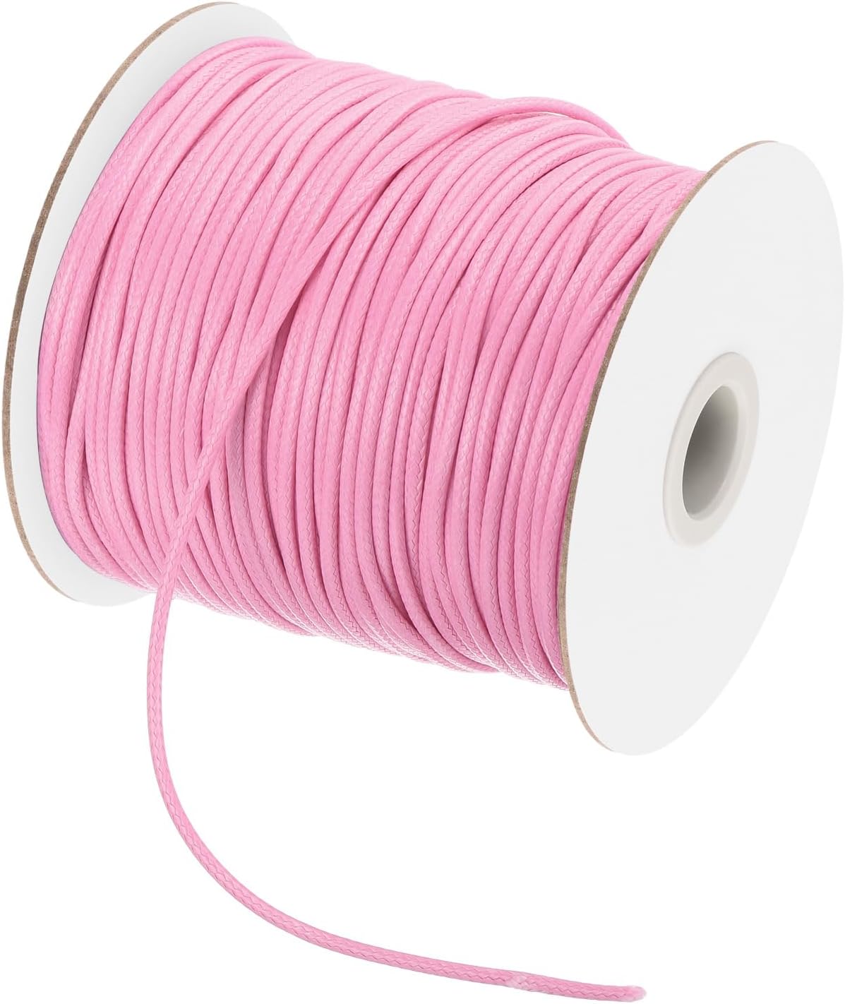 MECCANIXITY Waxed Cord 2mm Waxed Polyester Cord 98 Yard Wax String for Bracelet Making, Necklaces, Beading, Jewelry Making and DIY Crafts(Pink)