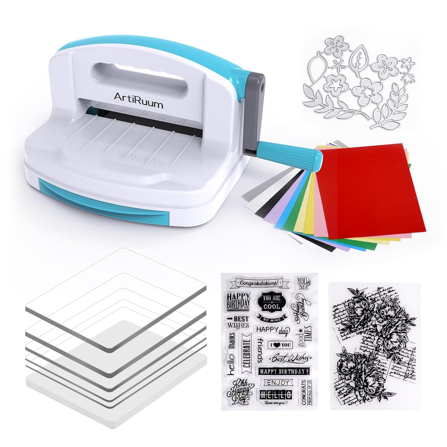 Manual Die Cutting & Embossing Machine,Portable Die Cut Machine with Storage Box,6'' Opening Size for Cardmaking,Scrapbooking and DIY Crafts-Full Tools Included