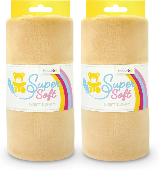 kullaloo Plush Fabric | Solid Beige Minky Fabric for Sewing (Pack of 2) | Super Soft Cuddle Material | 39.5x29.5 | Plushies, Baby Blankets, Pillows, Dog Beds, Cat Beds, Baby Accessories, Apparel