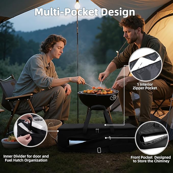NOELIFE 6mm Padded Bag for Ooni Karu 12 and Karu 2, Outdoor Portable Carrying Case with Pockets for Ooni 12G Pizza Oven Accessories, Heavy-Duty and Water Resistant (Oven Not Included)