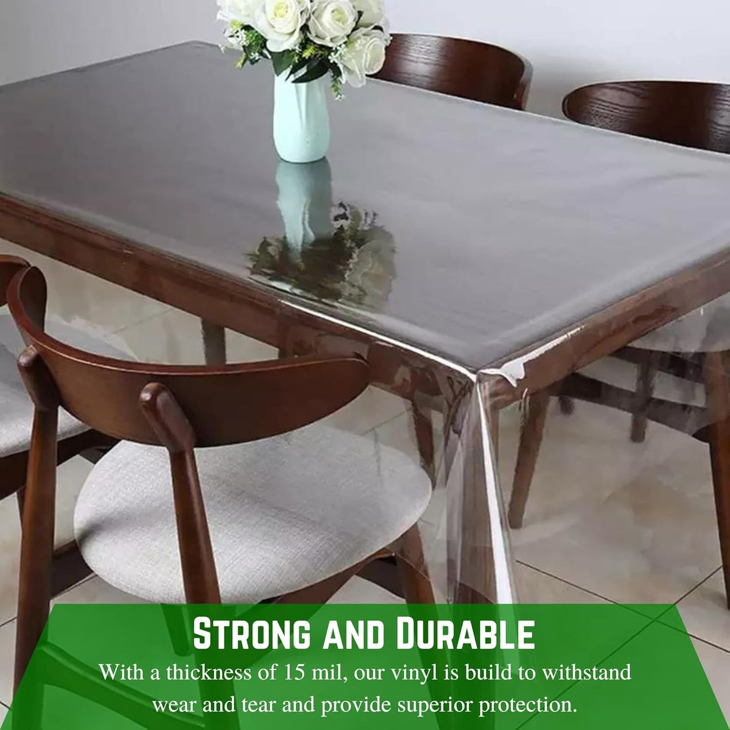 Farm Plastic Supply - Clear Vinyl Sheeting - 15 Mil - (4'6" x 50') - Vinyl Plastic Sheeting, Clear Vinyl Sheet for Storm Windows, Covering, Protection, Tablecloth Protector