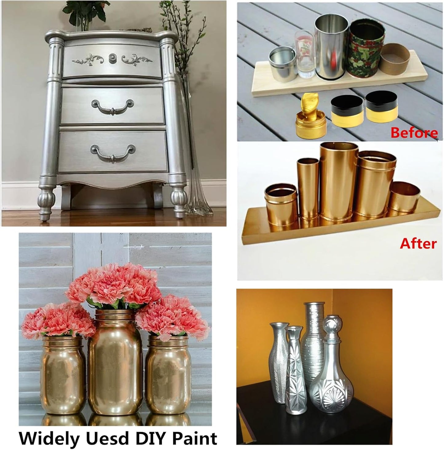 Shimmer Metallic Acrylic Paint Metallic Chalk Paste 1.7oz/50ml, Ideal for Wood/T-Shirts/Glass/Stone, DIY Crafts Projects Glitter Pearlescent Golden Pigment Suitable for Beginners Artists (Pearlescent White)