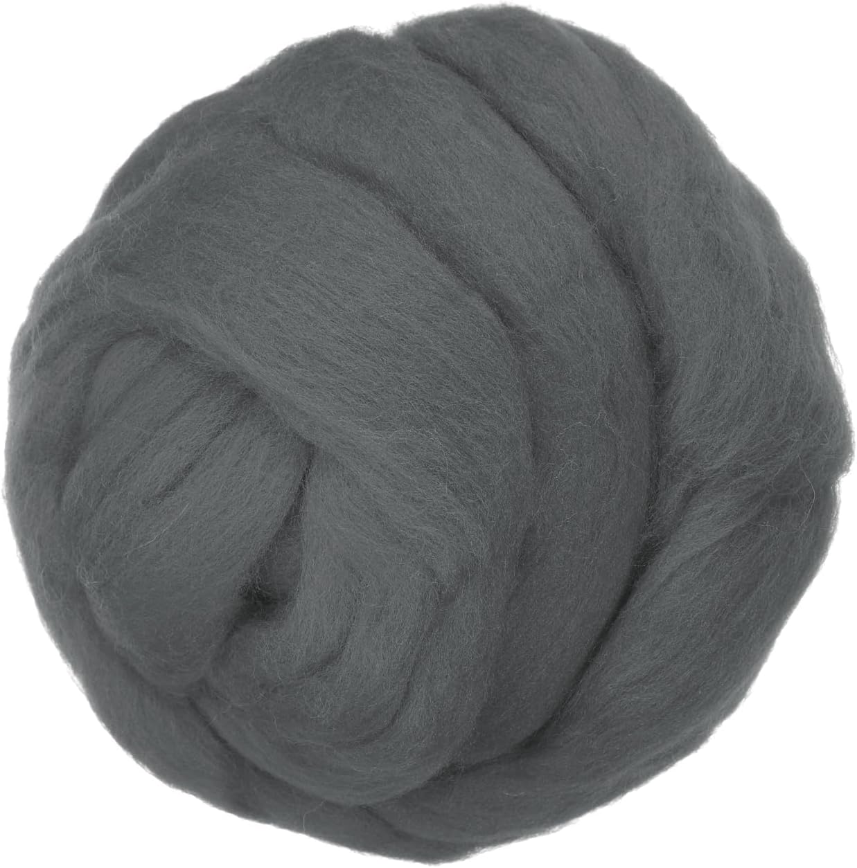 PATIKIL Wool Roving Yarn, 150G/5.3OZ Soft Felting Wool Pure Chunky Roving Yarn Bulk for Needle Felting Knitting Blanket Spinning Weaving DIY Craft, Black Gray