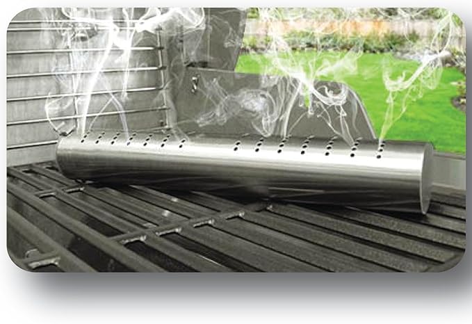 Flip Lid Smoker Tube | Compatible with Gas, Charcoal, and Electric Grills | Stainless Steel BBQ Smoke Tube with Brackets
