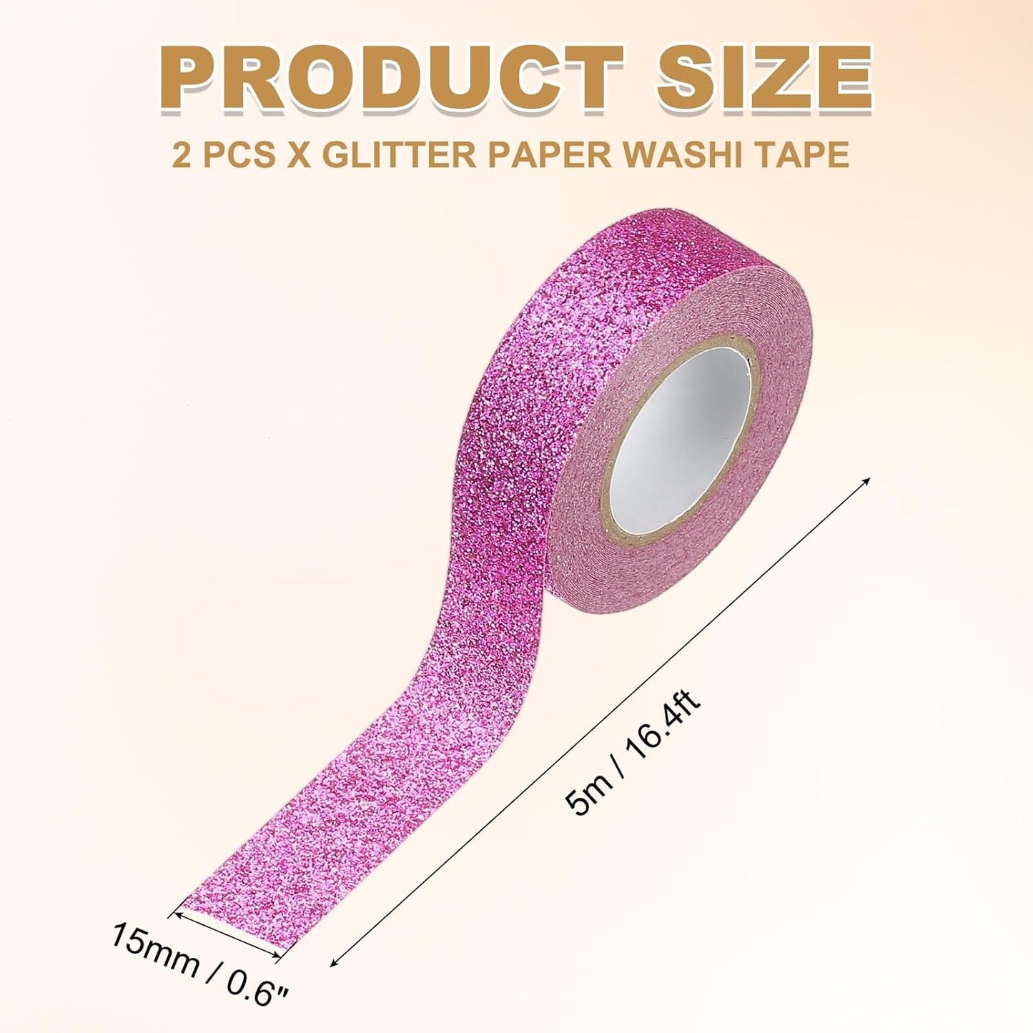 PATIKIL 2 Roll Glitter Paper Washi Tape, Washi Decorative Tape for Crafts, Purple