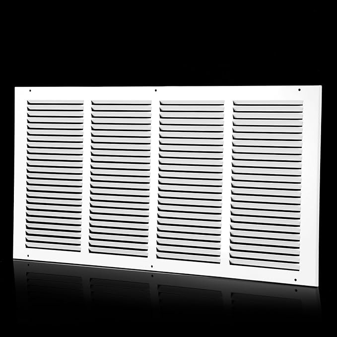 24x12 Return Air Grille(Duct Opening Size),Air Return Vent Cover,Flat Vent Cover,Rejillas De Aire Acondicionado para Casa,Return Air Grilles,Outer Dimensions:25.75"Wx13.75"H(24"Wx12"H, Duct Opening)