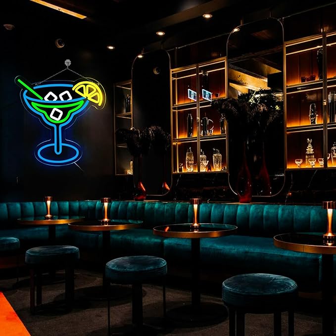 JFLLamp Cocktail Neon Signs for Wall Decor Neon Lights for Bedroom Led Business Signs Suitable for Man Cave Bar Pub Restaurant Christmas Gift Art