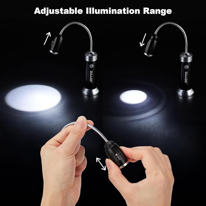 Magnetic Ultra-Bright Barbecue Grill Light with Super Bright LED Lights, Grilling Gifts for Men Dad, Flexible Gooseneck BBQ Light, Traeger Pit Boss Smoker Electric Grill Accessories-1 Pair (Black)