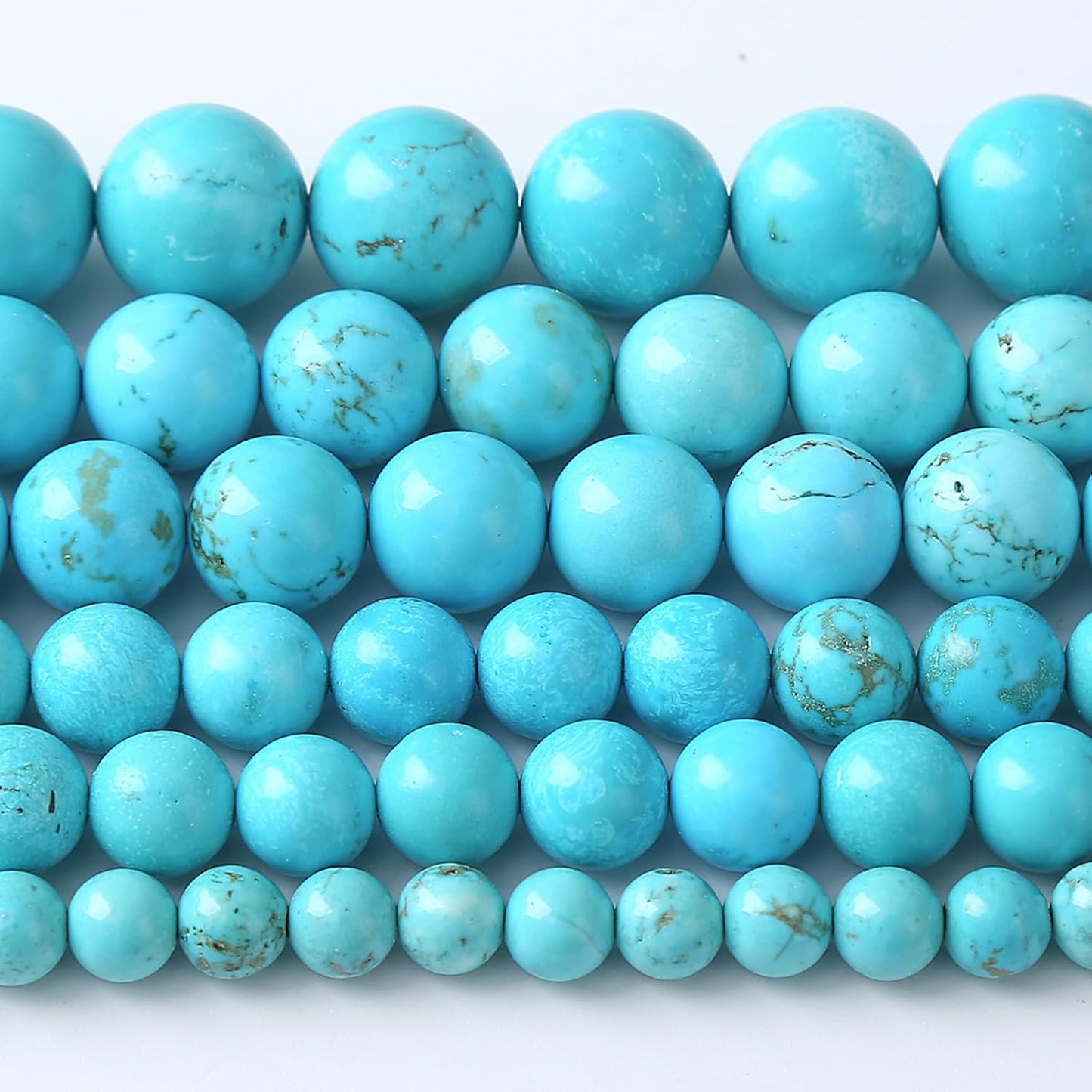 4MM Natural Turquoise Gemstone Beads Blue Stone Round Loose Beads for Jewelry Making Bracelet 180pcs 2 Strands 32"