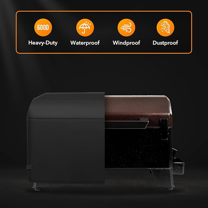 Heavy Duty 600D Polyester Cover Compatible with Pit Boss Portable Table Top Pellet Grill 10697 and PB150PPG fits Cuisinart CGG-306, Royal Gourmet 24’’ Tabletop Griddle PD1301R/ PD1301S Grills