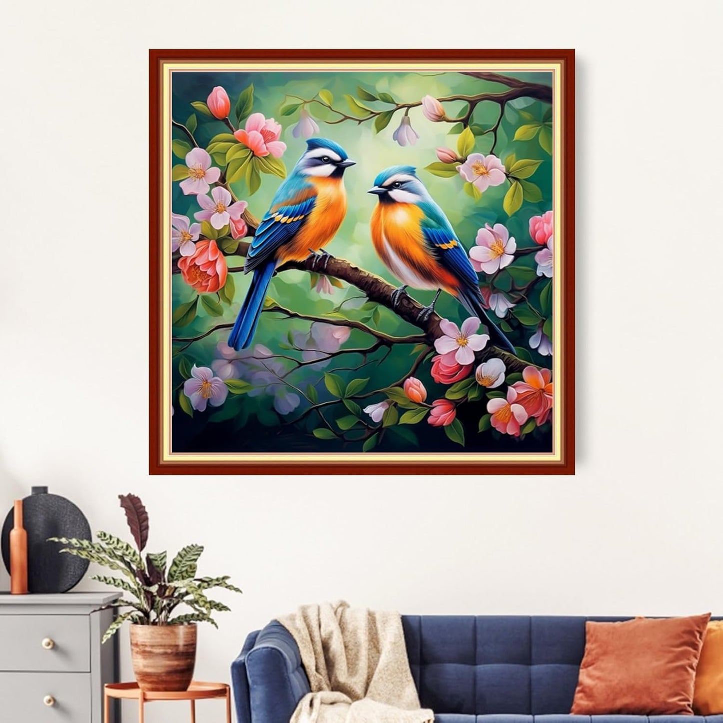 Artvxeay Cross Stitch Kits Stamped Full Range of Embroidery Kits for Beginners Adults 11CT Pattern Stitch Embroidery Kits Needlepoint Kits DIY- (Cute Birds and Flowers 18x18 inch)