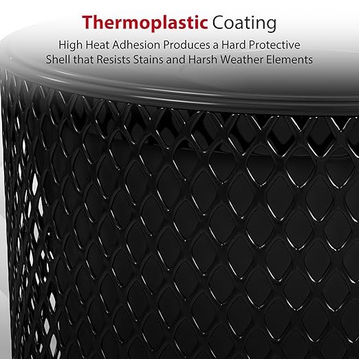 Leisure Craft Heavy-Duty 32 Gallon Receptacle, Portable, Liner Included, Made with Heavy-Gauge Metal and a Durable Thermoplastic Coating, Commercial Outdoor Park Receptacle, Made in The USA