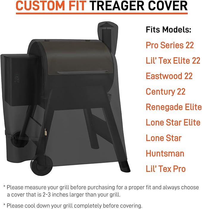 Arcedo Pellet Grill Cover Compatible with Traeger Pro 22 Series - Waterproof Outdoor Wood BBQ Smoker Covers for Century 22, Eastwood 22, Pro 575, Lil' Tex Elite 22, Heavy Duty Grilling Protector