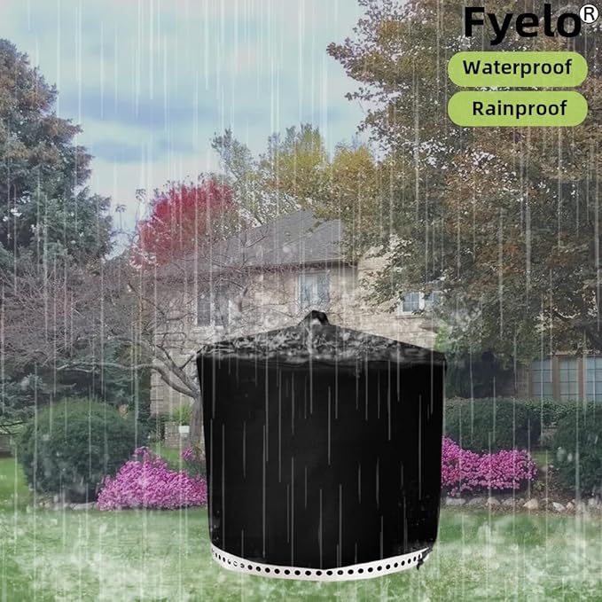 Fire Pit Cover for Solo Stove Bonfire 2.0 Cover 20 Inch & 19.5 Inch, Waterproof 600D Camping Stove Cover All Weather Resistant Black