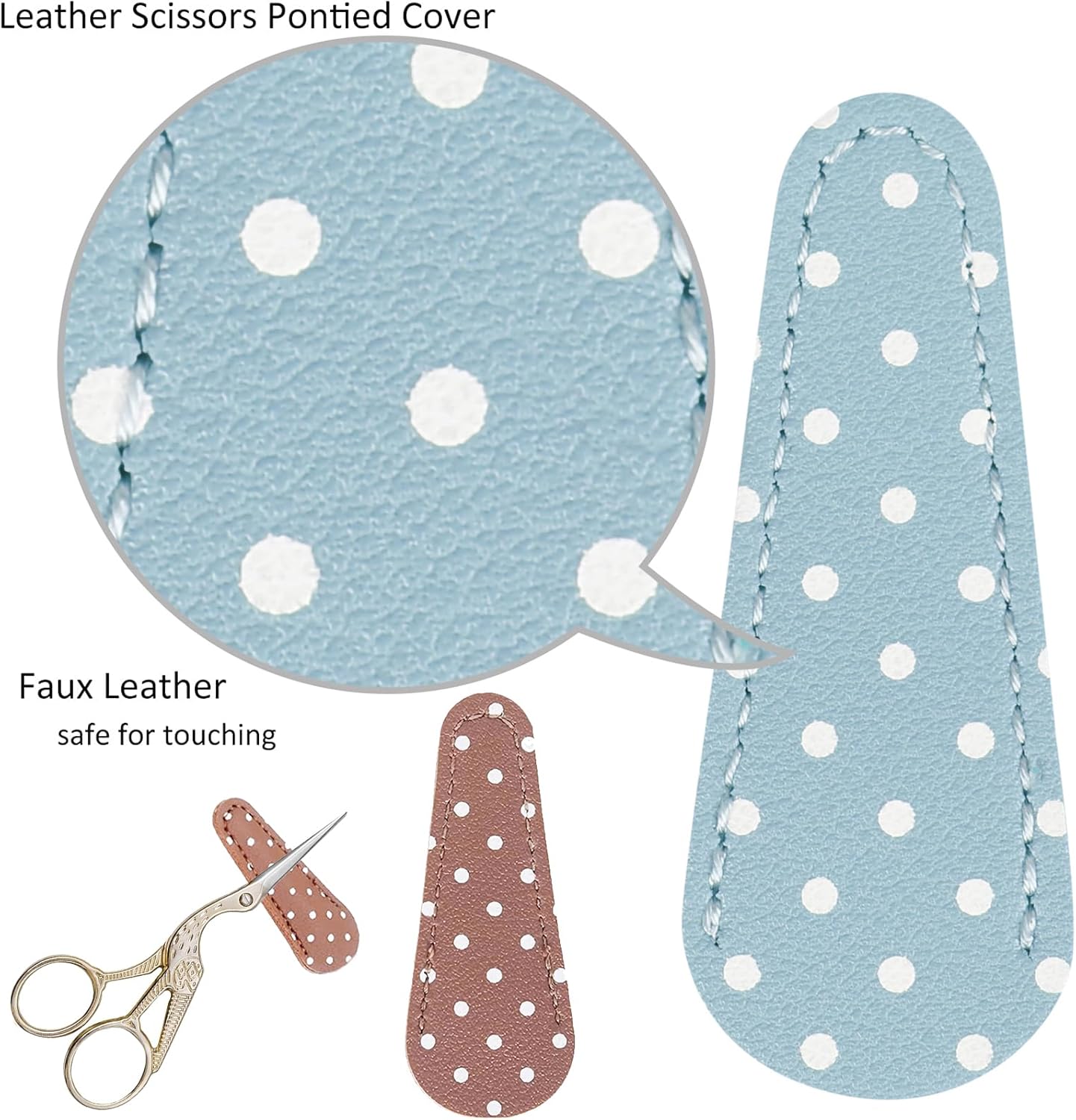 BIHRTC Stork Crane Scissors with Leather Cover Stainless Steel Scissors Bird Sewing Scissors Shears DIY Tools Dressmaker Small Scissors for Sewing Crafting Art Work Threading Needlework