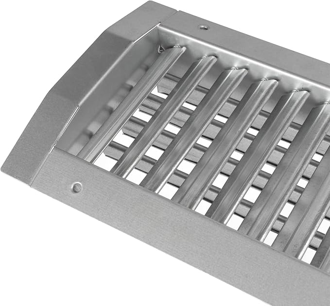Repa Market 13" x 5" Inch Air Exhaust Grille for Round Ducts - 2 Adjustable Louvre Blades - Galvanized Air Supply Vent Cover - Side Fit Round Surface Canal Ducting from 9.84" to 35.43" Inches
