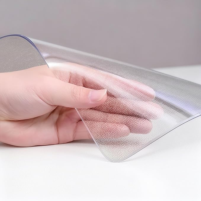 Frosted Table Protector 42 x 42 Inch, 1.4mm Thick Waterproof PVC Plastic Table Cover, Durable Table Pad for Dining Room, Kitchen, Writing Desk, and Coffee Tables