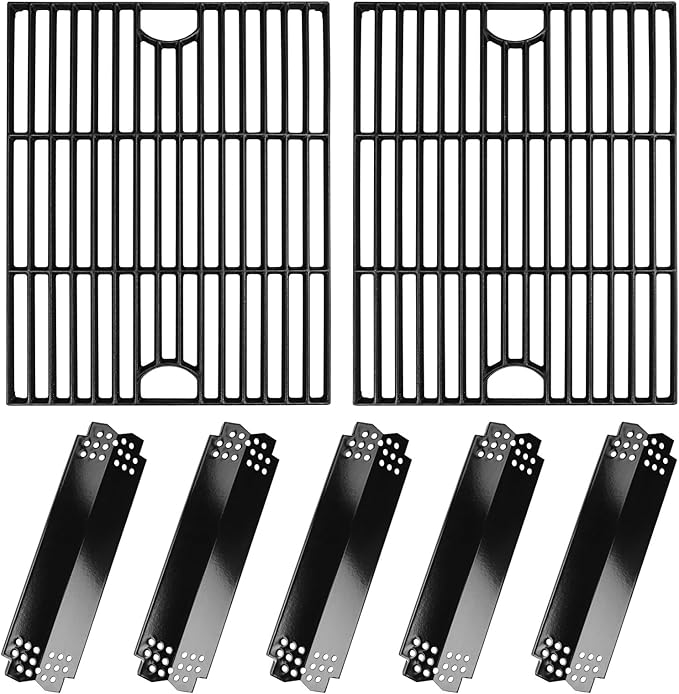 Grill Replacement Parts for Nexgrill 720-0888N - 720-0888s 5 Burner Grill, Heat Plate, Grill Grate for 720-0830H 720-0888, Cast Iron, Porcelain Steel