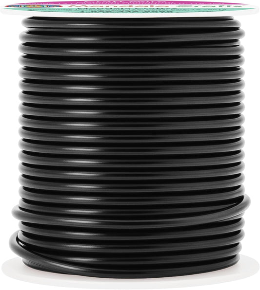 Mandala Crafts 13 Gauge Anodized Aluminum Craft Wire for Jewelry Making - 60 FT Colored Flexible Black Wire - Bendable for Bonsai Armature Crafting Sculpting