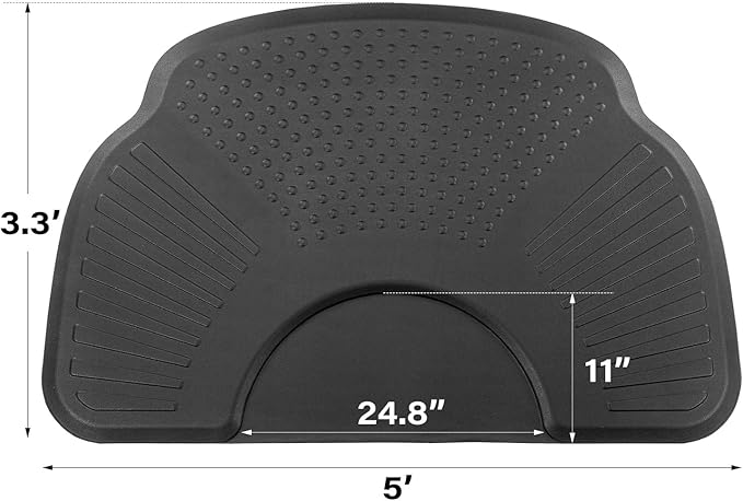 3.3' x 5' Salon Anti Fatigue Mat for Hair Stylist 1'' Thick, Comfort Barber Shop Beauty Floor Mats Under Styling Chair