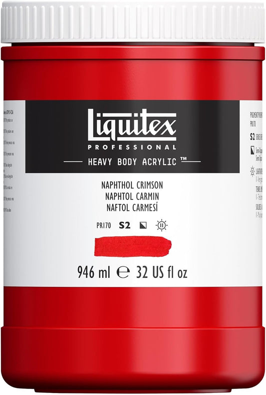 Liquitex Professional Heavy Body Acrylic Paint, 32-oz (946ml) Pot, Naphthol Crimson