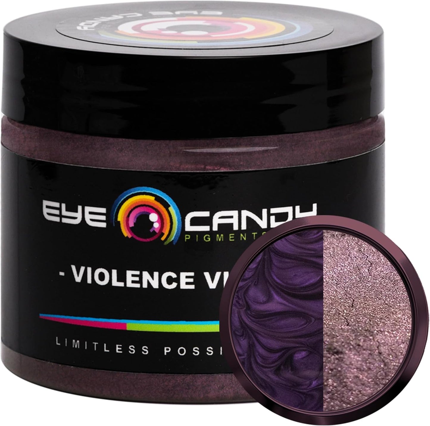 Eye Candy Pigments Premium Purple Mica Powder - Violence Violet (50gr) - for Epoxy, Resin, Soap, Paint, Woodworking, Acrylic Pouring, Bath Bombs, Fishing Lures - DIY Arts and Crafts Additive