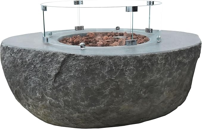 All Fire Table Pit Wind Screens and Stainless Steel Buner Lid from ELEMENTI | ELEMENTI Plus and MODENO (Wind Screens, Round 24.4" WS - 001)