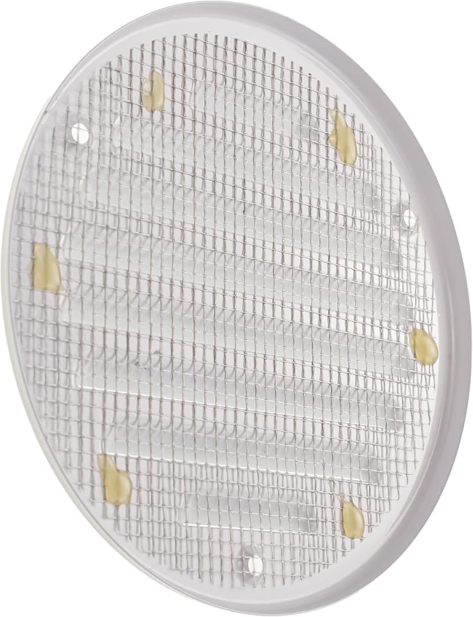 Vent Systems - 4 Inch (Inner) White Metal Round Soffit Air Vent Grille Cover, Register air Vent Deflector, Louver - Built-in Mesh - HVAC for Bathroom, Home Office, Kitchen 5 Inch (Outer)