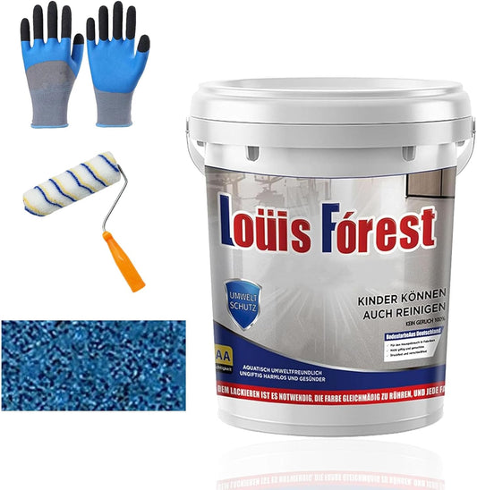 Louis Forest Epoxy Floor Paint, High-Gloss Marble Effect Coating, Epoxy Colored Sand Floor Paint, Wear-Resistant and Non-Slip for Indoor Outdoor (0.5KG-Dark blue)