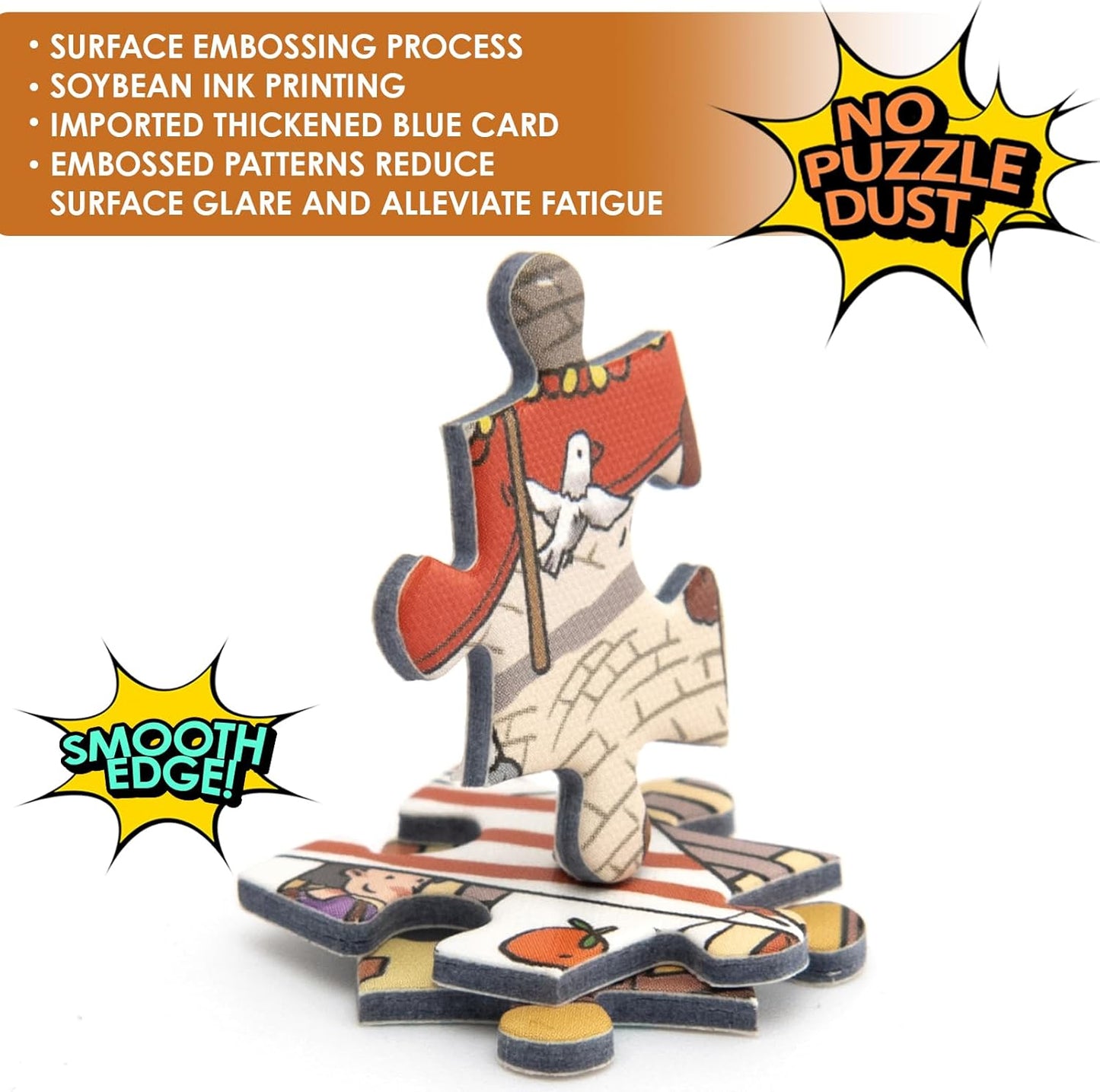 MOMIBOOK Puzzles for Adults 1000 Pieces Jigsaw Puzzles of Happy Shopping at The Market, Painting Image Town Difficult Challenging Hard Impossible Puzzle Unique Funny Party Christmas Birthday Gifts