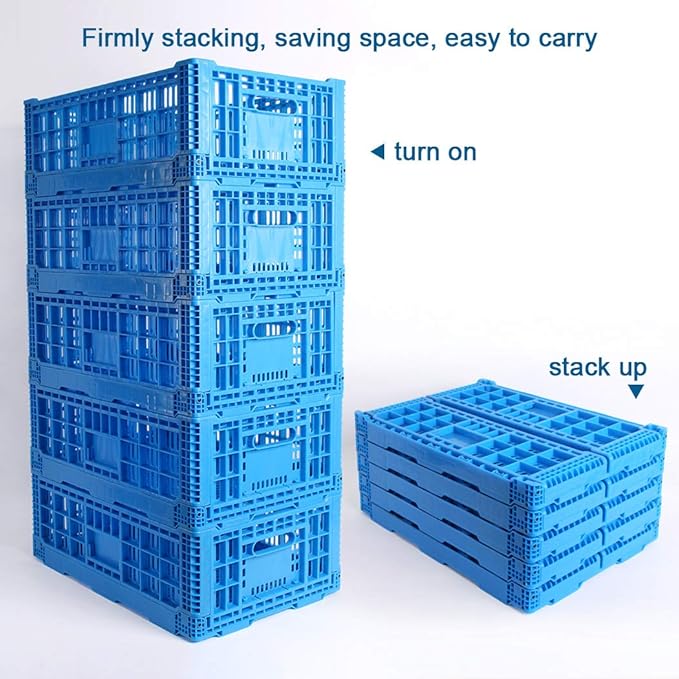Collapsible Storage Bin Containe，52 Liter Transfer box,crate Transit storage of various items (23.6" L x 15.7" W x 8.6" H)