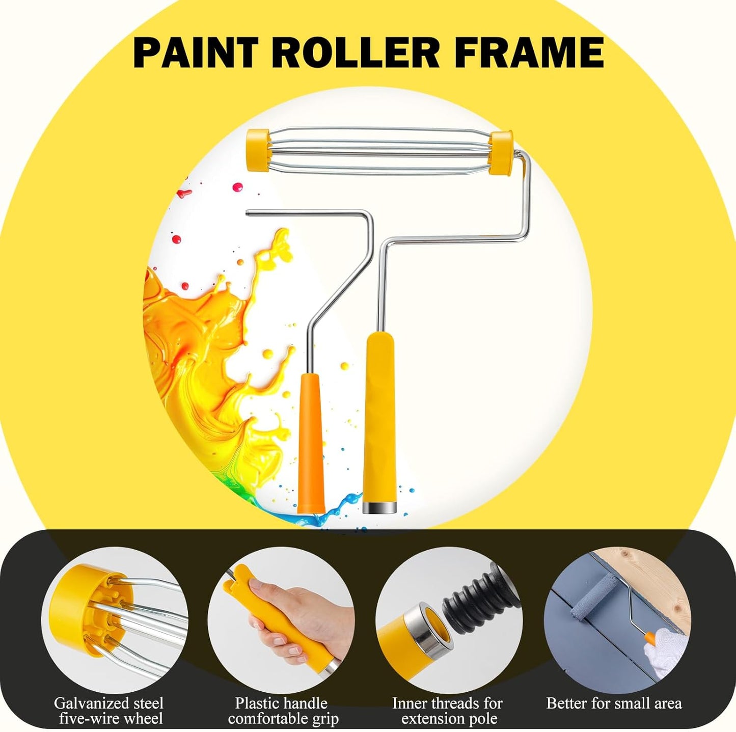 Mister Rui 17-Piece Paint Roller Kit with Non-Slip Tray, Microfiber Roller Covers, Brushes for DIY & Professional Painting Projects, Complete Set for Home Improvement