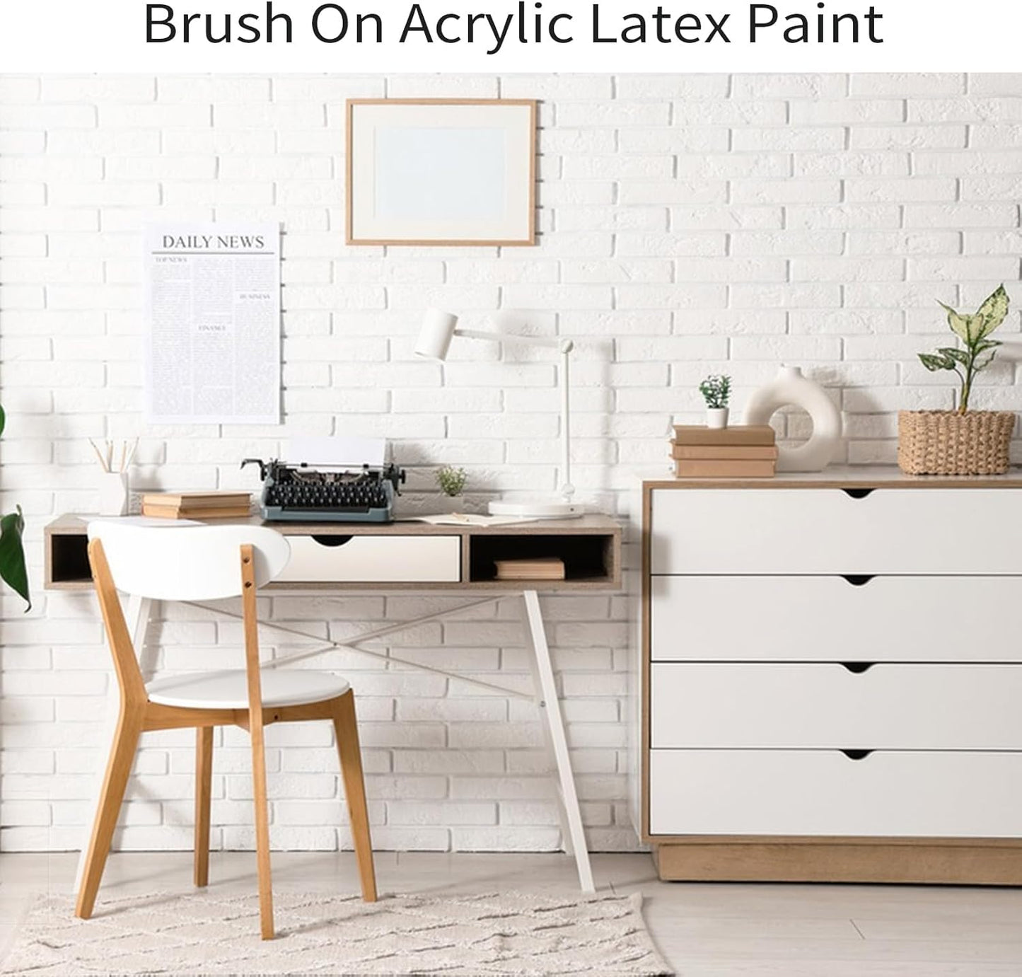 White Paint Gloss White, 35 OZ Multi Surface Enamel Acrylic Touch Up Paint for Wall, Metal, Wood, Furniture, Cabinets, Doors, Tables Scratch Repair, Non-Toxic & Odorless, Water-Based